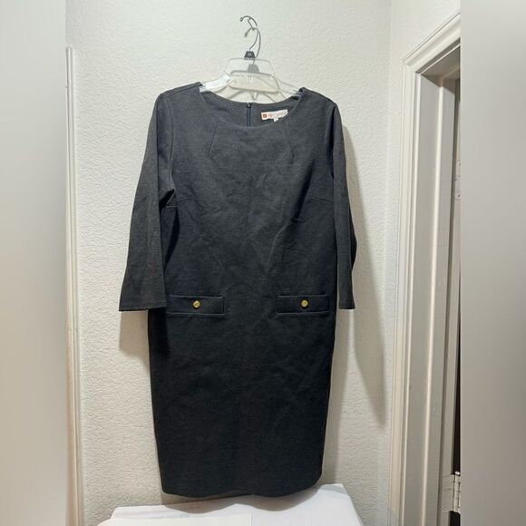 JUDE CONNALLY Sabine Dress in Charcoal Gray, Size L - Picture 3 of 9